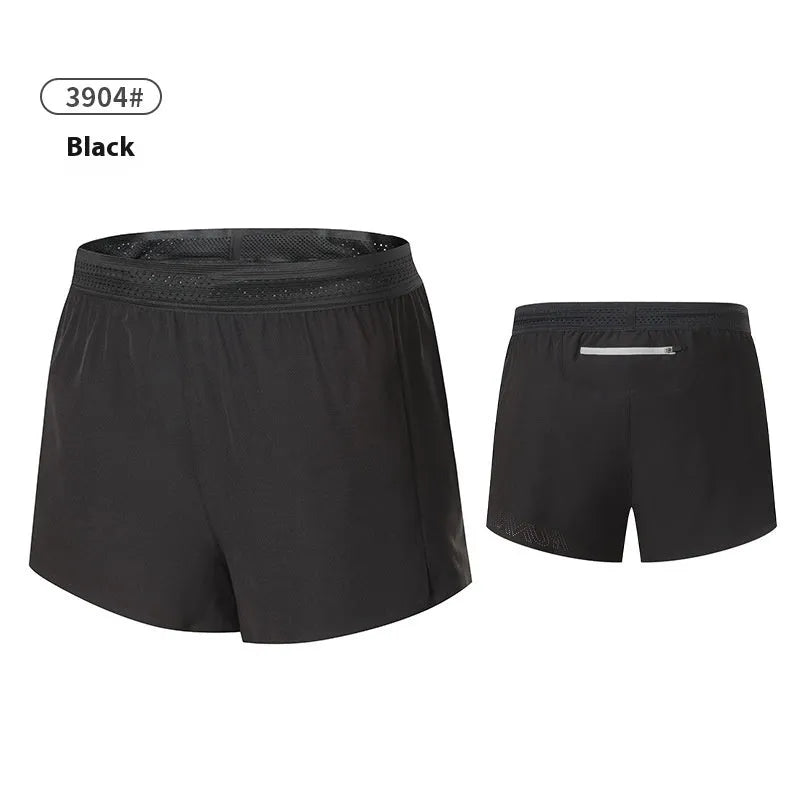 Men's low-waist polyester basketball shorts in a solid colour on a size chart background.