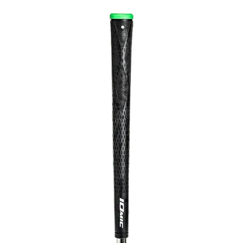 TPE rubber golf club grip in assorted colours including pink, red, blue, white, and black with coloured head accents.