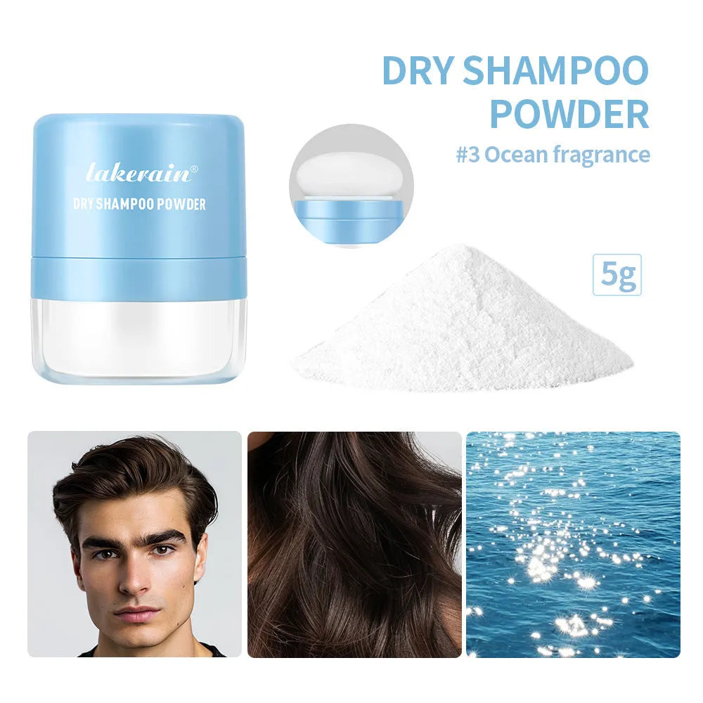 Single-use 5g dry hair powder sachet and disposable sponge headband for bangs refresh.