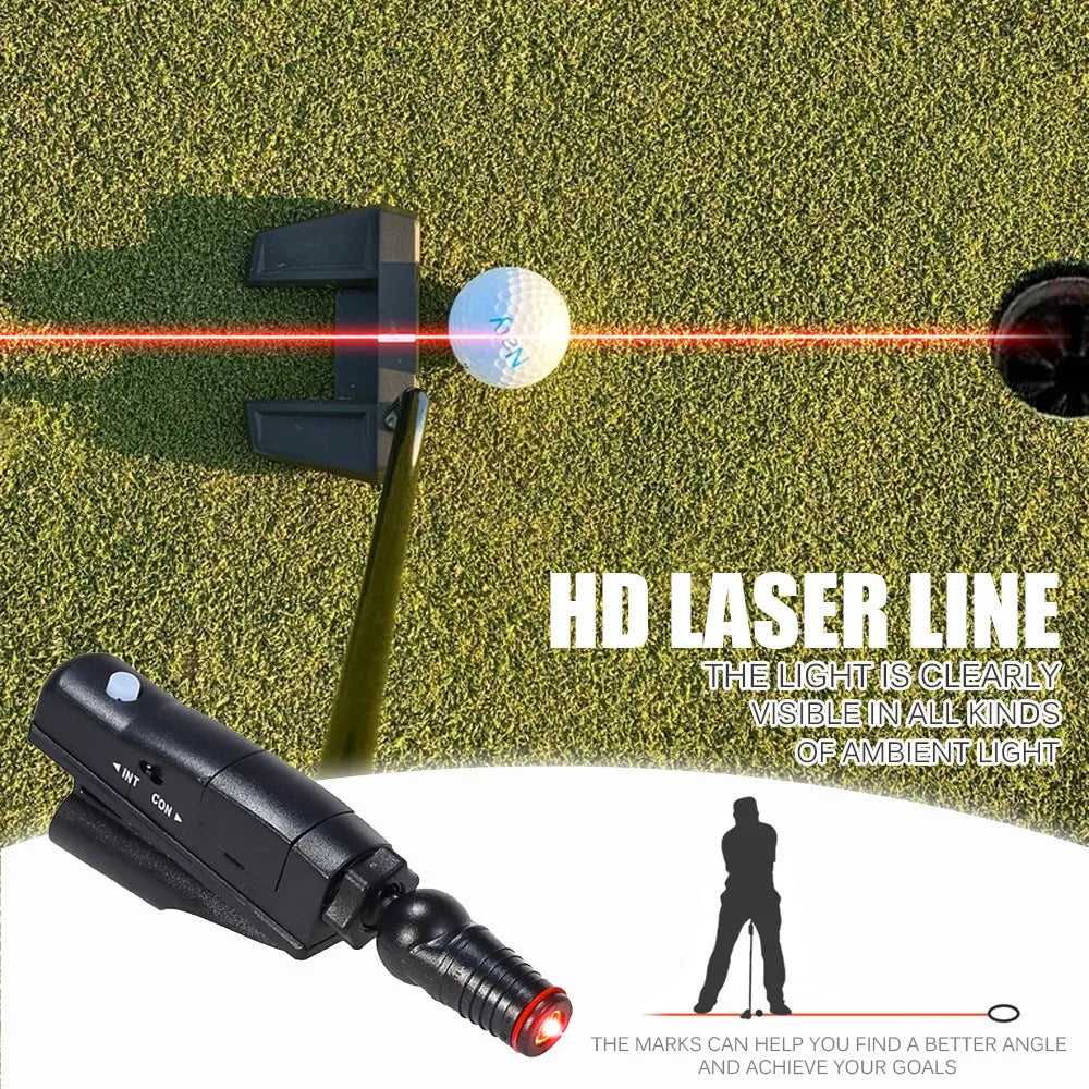 Black golf push rod laser aiming instrument body used for putting alignment training