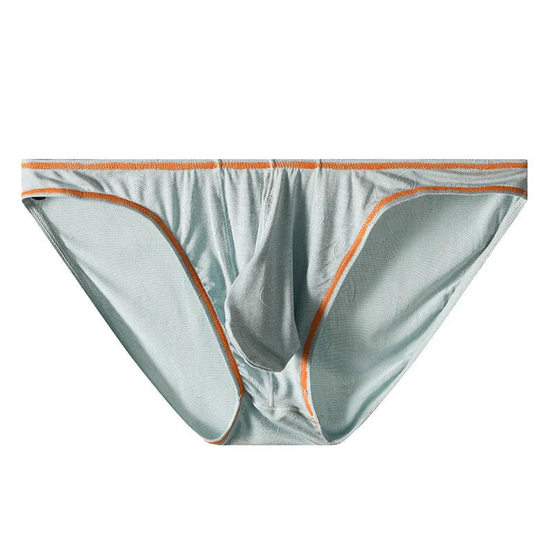 Men's modal butt-lift underwear in dark gray, pink, yellow green, blue, and sky blue colours.