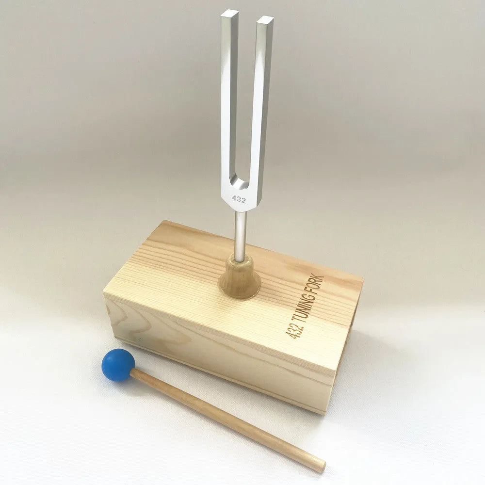 Aluminum alloy 432Hz tuning fork with integrated speaker unit for sound therapy