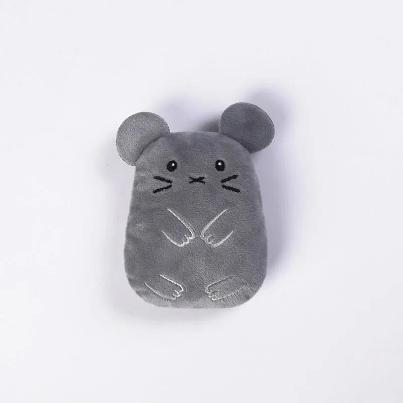 Plush cat chewing toy with claws for biting, filled with catnip
