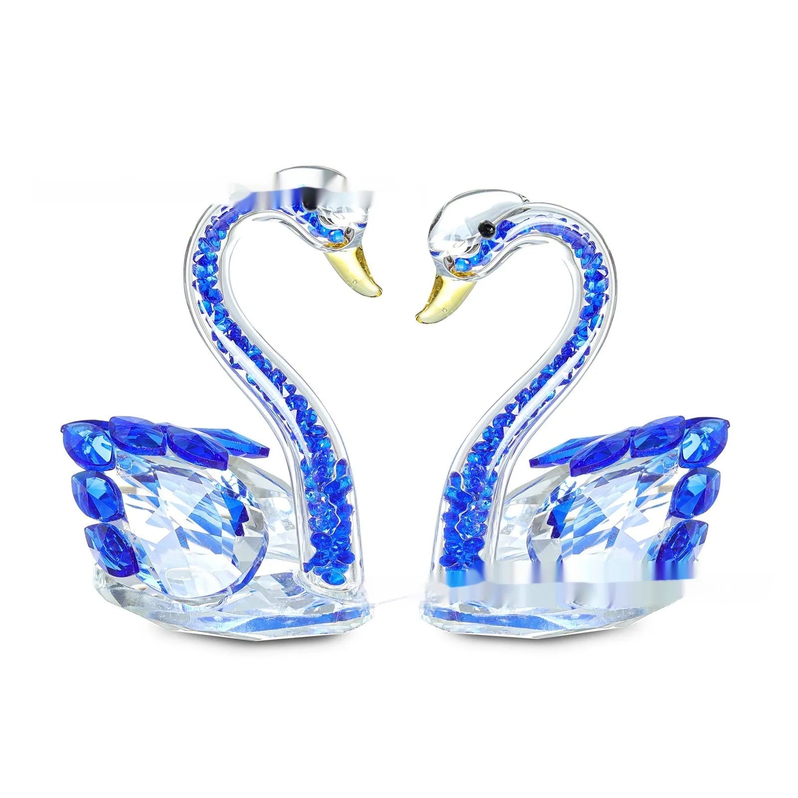 Crystal swan desktop ornament in modern simplicity style with colour options