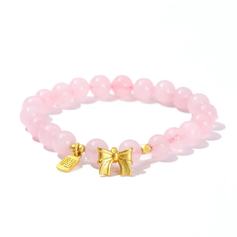Handmade girls bracelet with natural agate, crystal beads in four colours, and cute fruit and animal shapes.