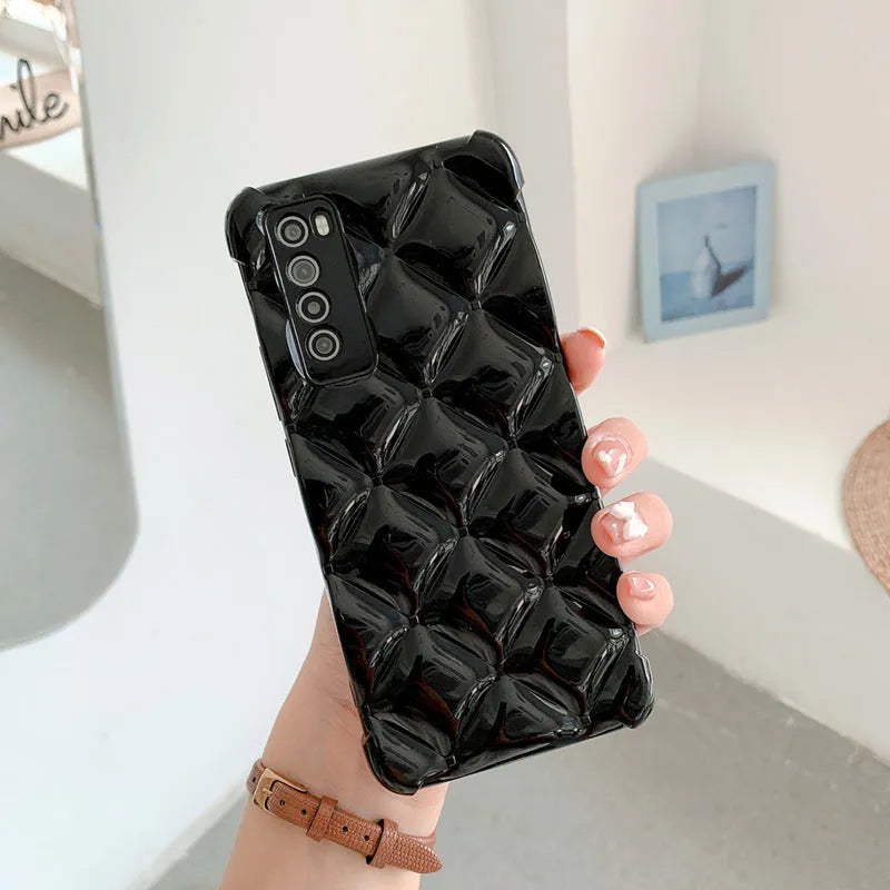 Silicone Huawei smartphone case in solid colours showing back cover design for P30 P40 Mate40 Nova series phones