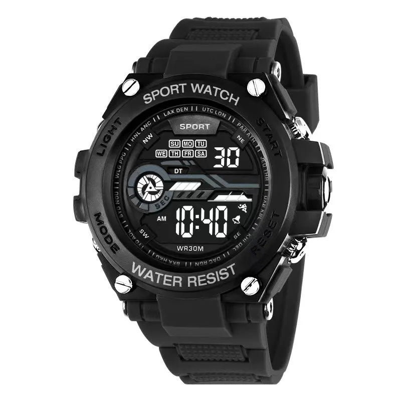 Fashion electronic watch for teenagers shown in one of ten available colours.