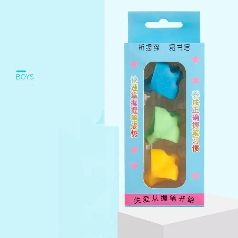 Children's pen holder orthosis with dolphin-themed holders and writing corrector for kindergarten writing practice