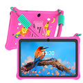 Sapphire blue silicone protective case for a 7-inch children's tablet on a table.