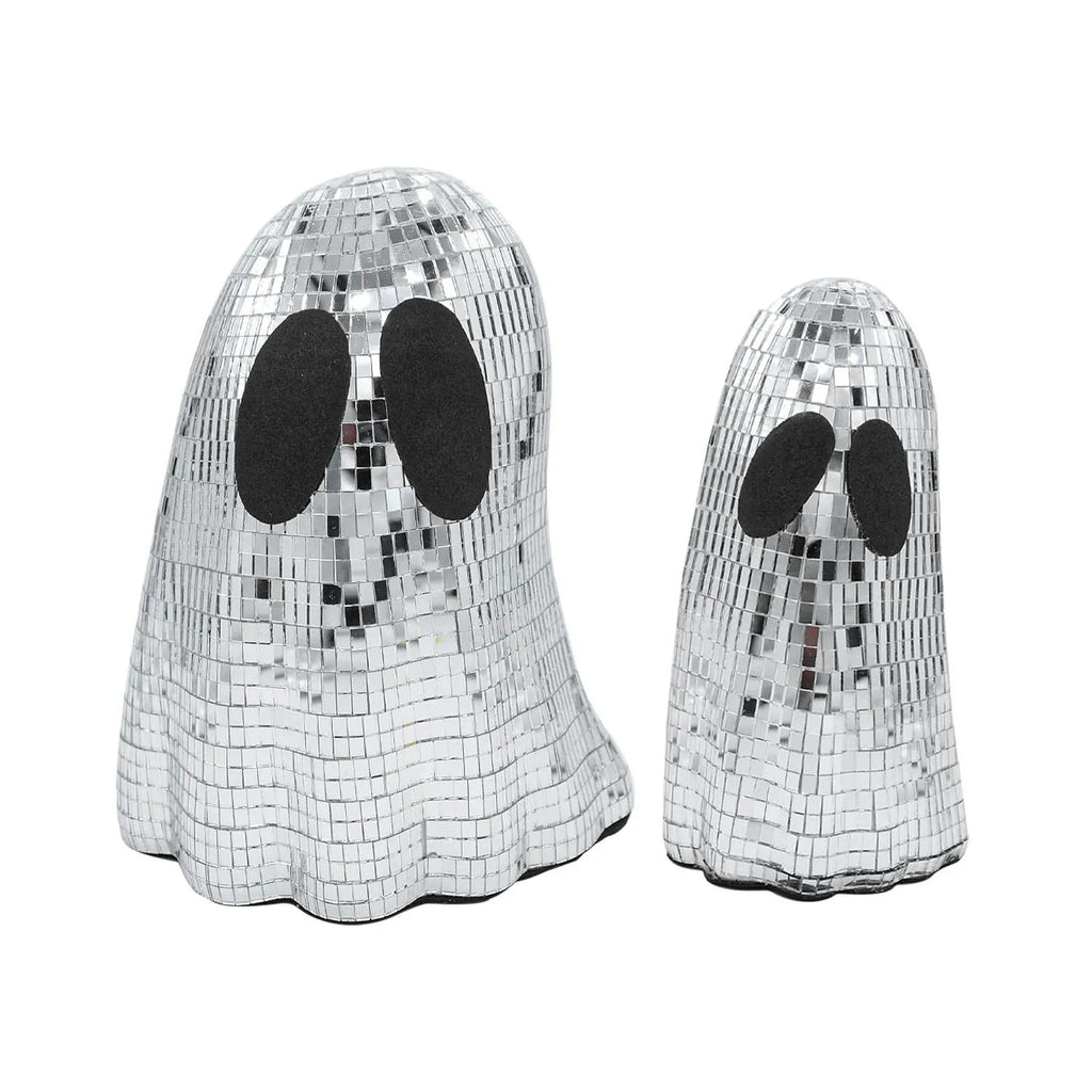 Silver Halloween ghost mosaic mirror patch decoration on desktop