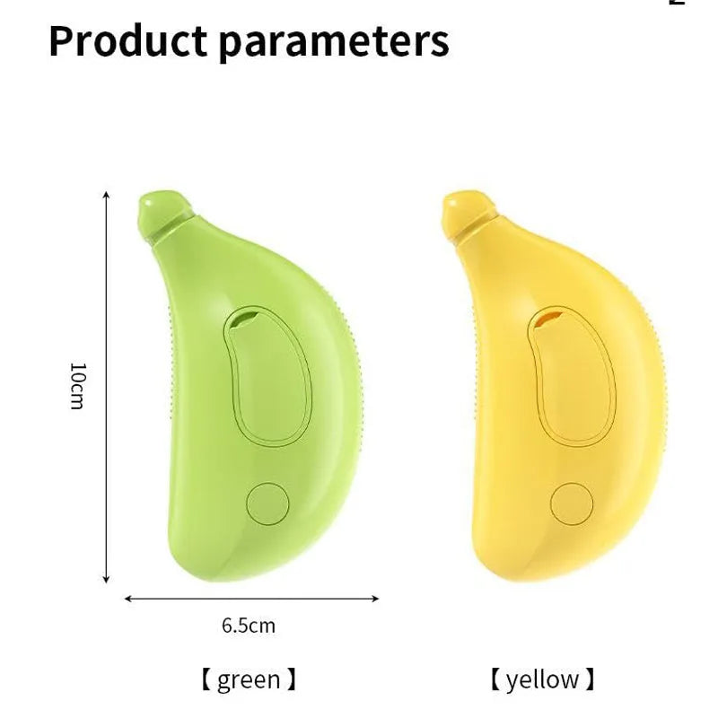Green rechargeable cat steam brush with silicone bristles and massage function for pet grooming