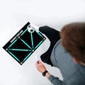 Black football training mat measuring 60x90 cm for non-slip practice