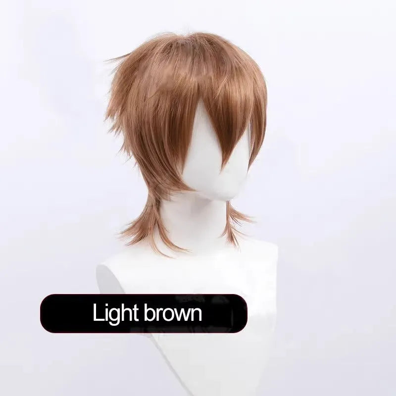 Short hair cosplay wig for men with anti-curling construction in various colour options