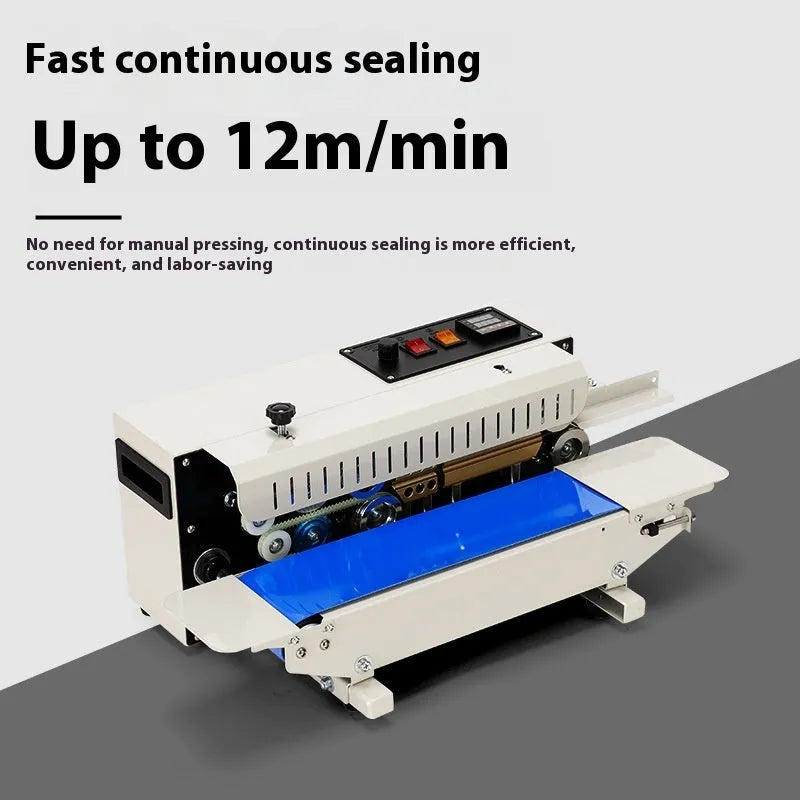Mini manual sealing machine with date printing function, compact tabletop L1 steel seal model