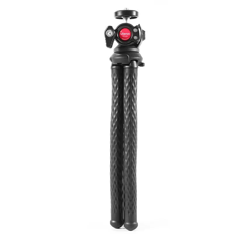 Black aluminium alloy mobile phone gimbal tripod set with adjustable length and smartphone clip