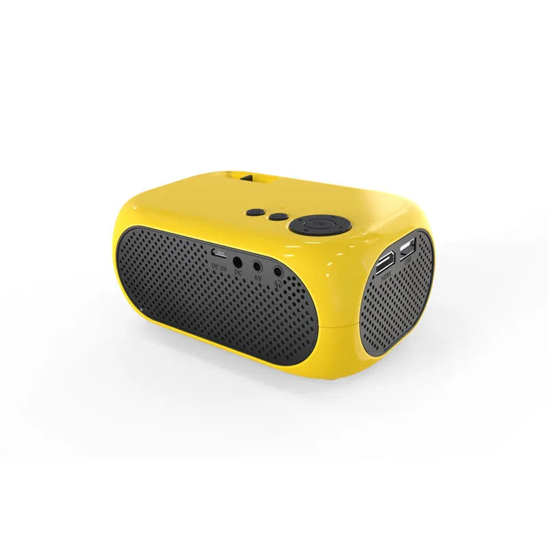 M24 micro mini portable LED projector in gold or white with power adapter and cables