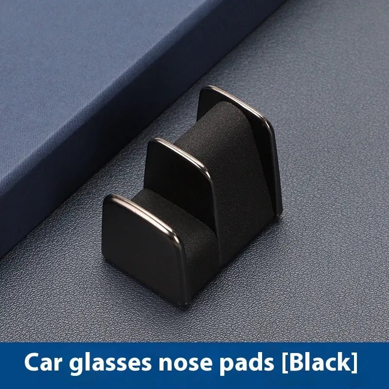 Car dashboard glasses clip nose pad in zinc alloy leather with compact 3.7cm dimensions