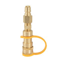 Gold-coloured solid brass 3/8 American standard gas propane tank charging connector