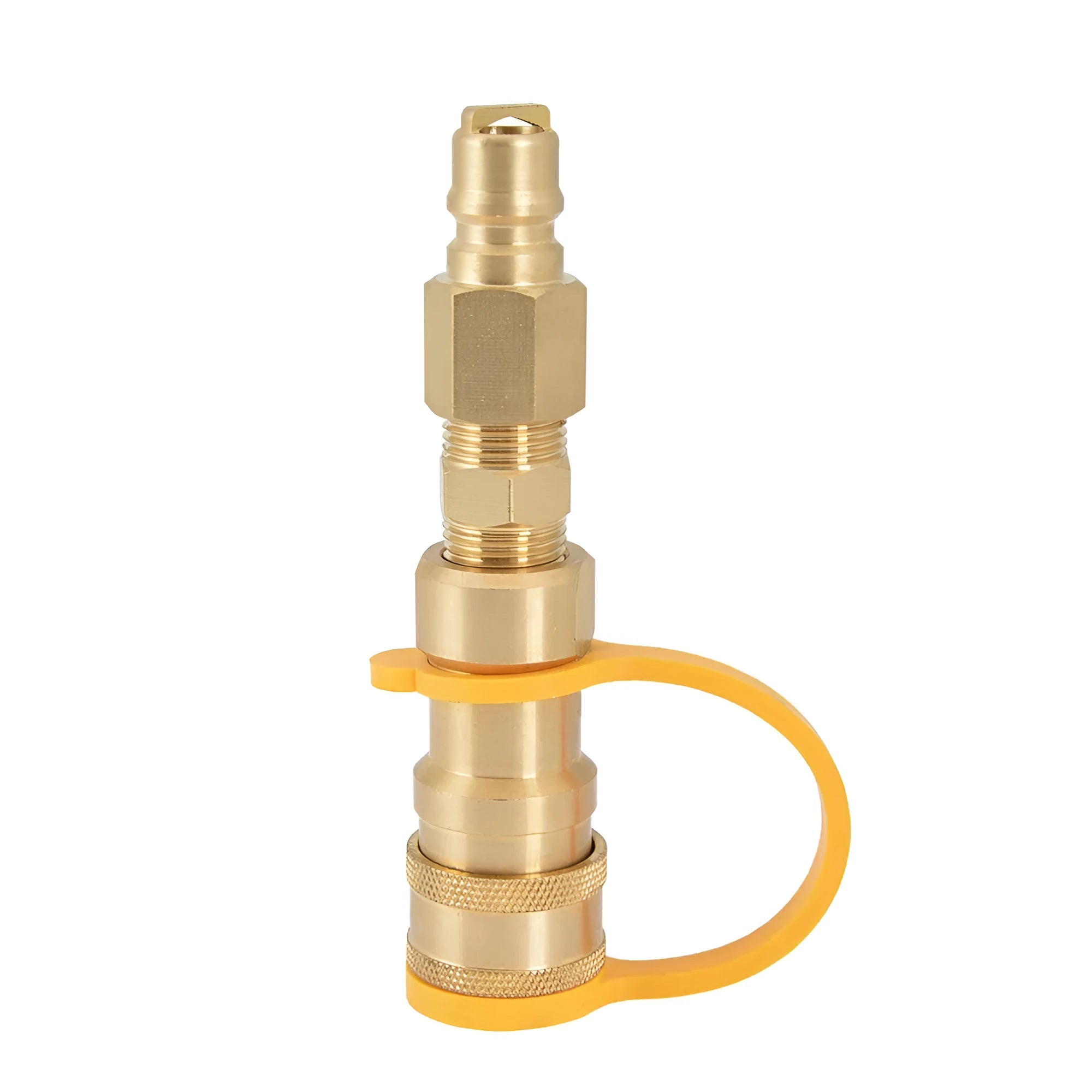 Gold-coloured solid brass 3/8 American standard gas propane tank charging connector
