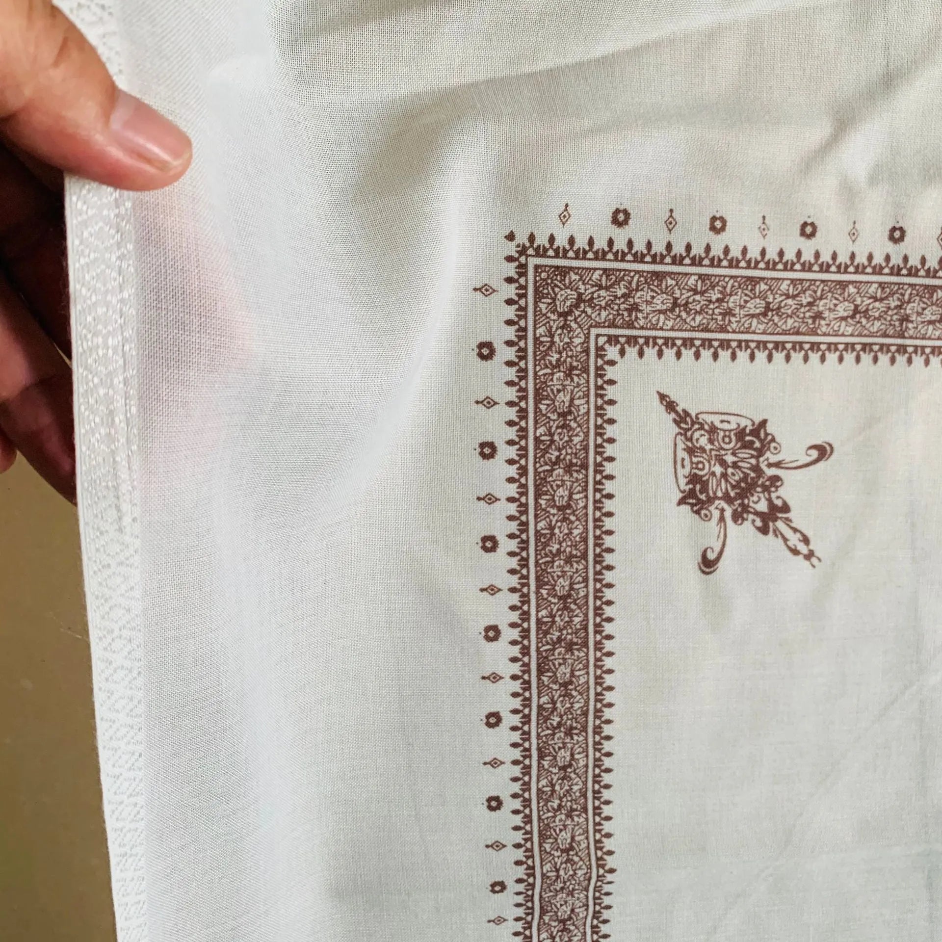 Printed square polyester scarf showing 138x138cm dimensions in multiple colour options
