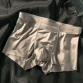 Men's mid waist ice silk underwear in solid colours showing traceless design