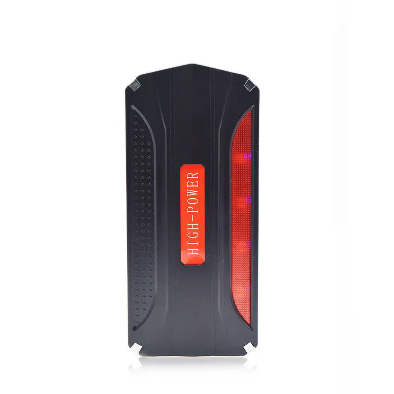 Black and red 12V vehicle emergency starting power supply measuring 178mm with 7800mAh capacity