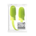 Pet dental cleaning finger set with TPR dual brushes in multiple colours