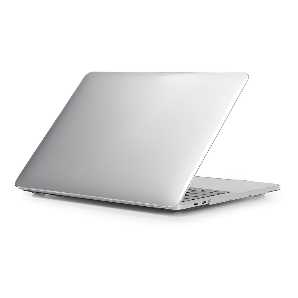 Transparent and black PC hard shell protective cases for MacBook Pro 14 inch and 16 inch laptops.
