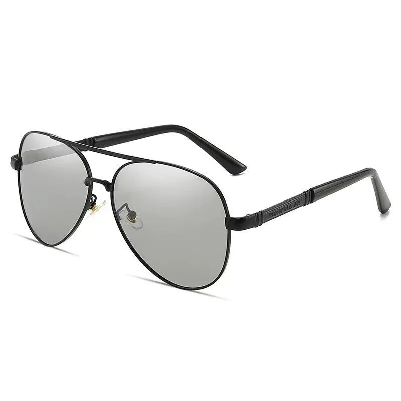 Men's polarised sunglasses with metal frame and dragon phoenix decoration in multiple colour options