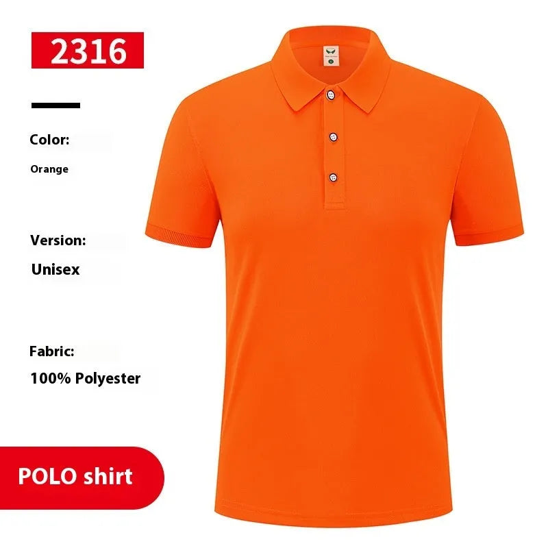 Ice silk polo shirt with advertising logo pattern in multiple colour options