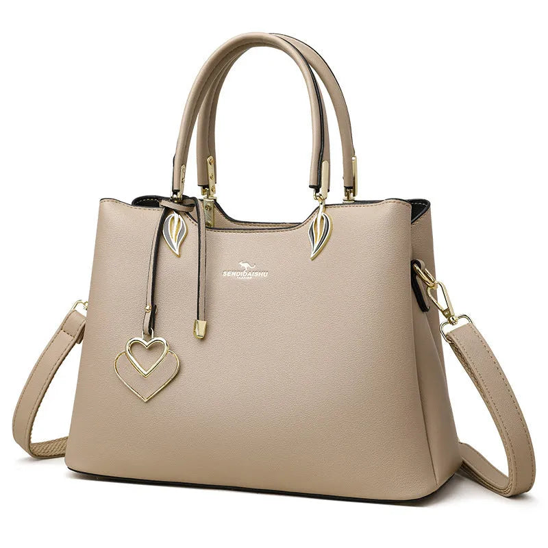 Women's PU leather messenger bag in multiple colours with cross-body strap and stitching detail