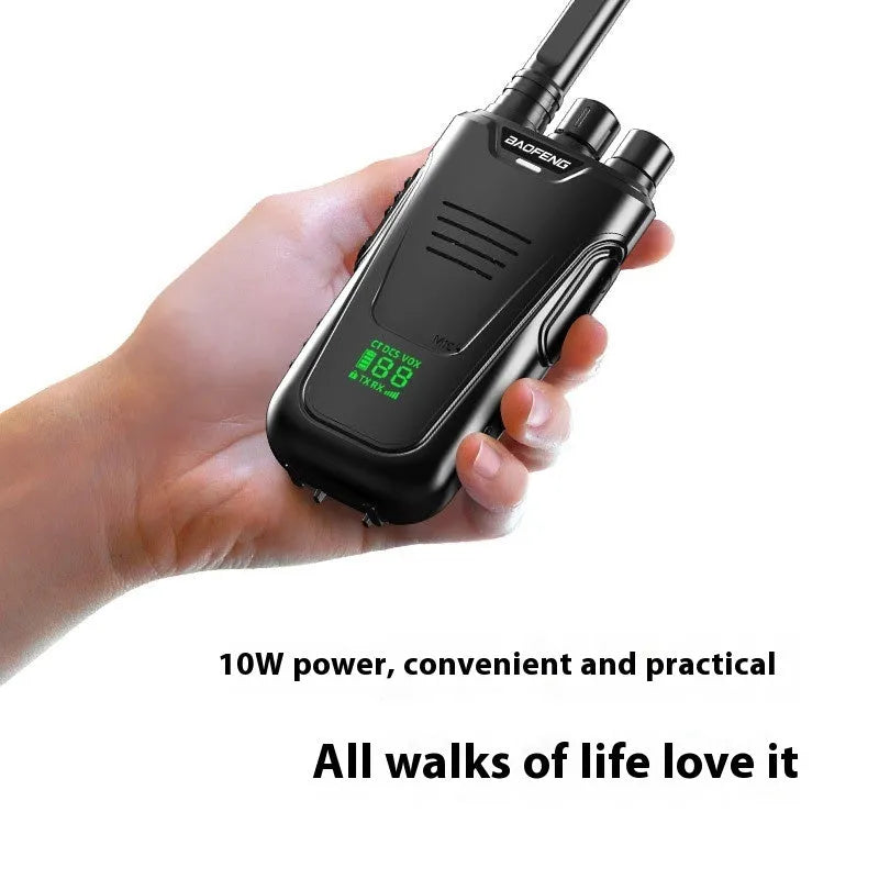 Red and yellow coloured high-power 10W portable two-way radio intercom for hotels
