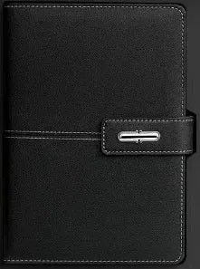 A5 PU leather notebook with wood-free paper in multiple colour options including black, red, green, blue and orange