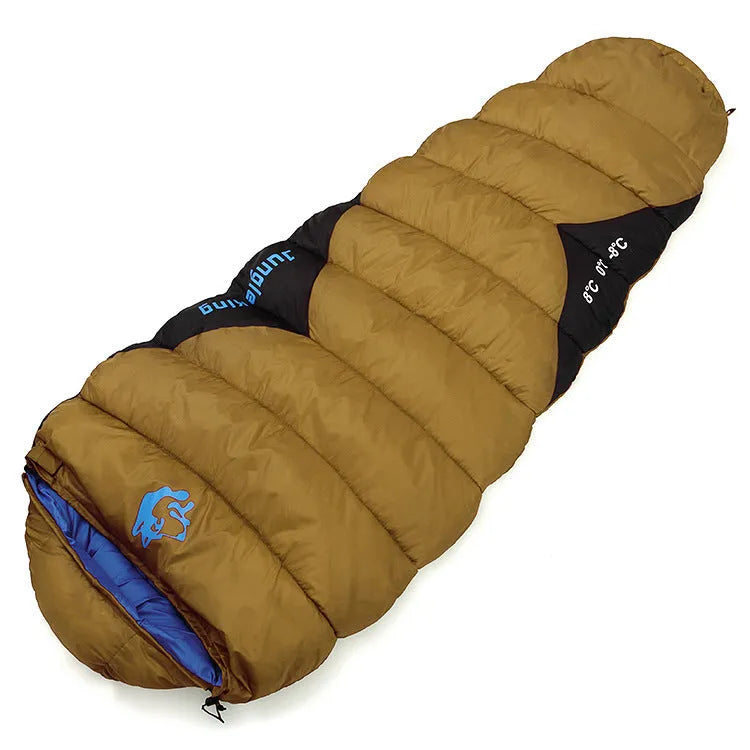 Outdoor mummy sleeping bag in Army Green colour with compression storage bag