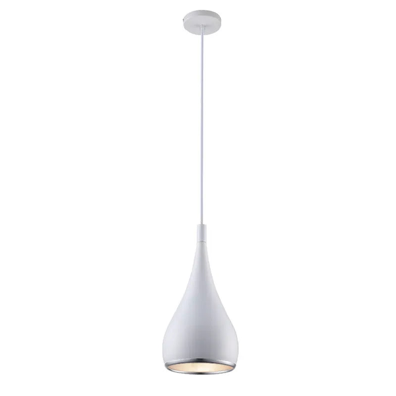 Minimalist iron restaurant chandelier bedside lamp in black, chrome or white finishes