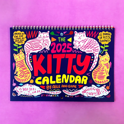 A3 sized cat-themed wall planner calendar for 2024 or 2025