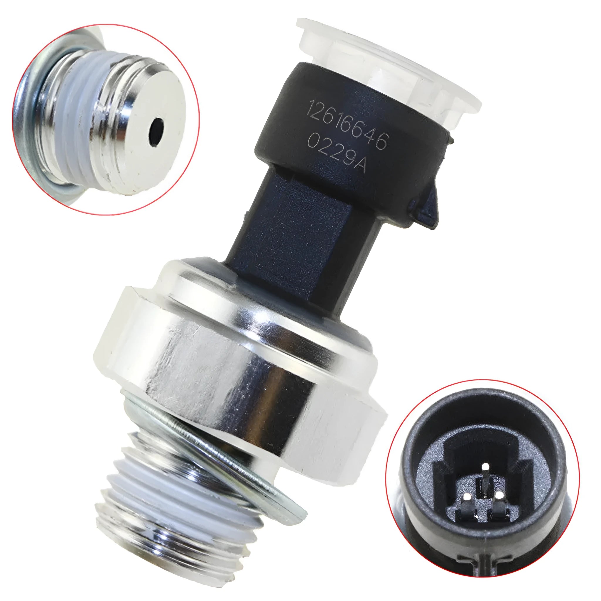 Buick Chevrolet oil pressure sensor replacement part with multiple OEM compatibility numbers
