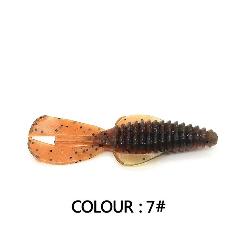 PVC soft plastic fishing lure in a selection of colours, shown in 8cm and 12cm sizes.