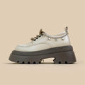 White British-style platform Mary Jane shoes with chunky 6-8cm heel and round toe.