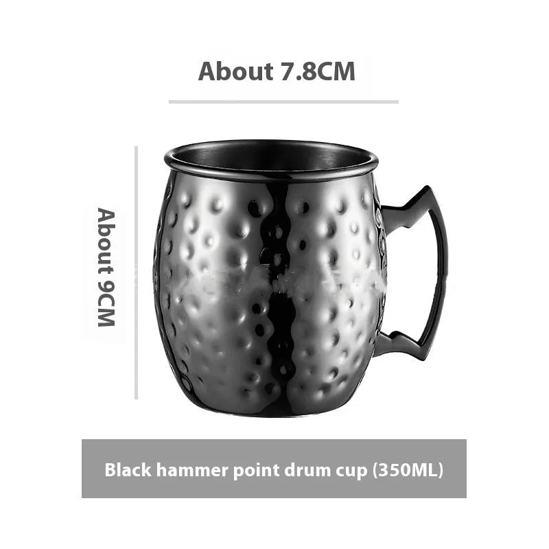 Stainless steel Moscow mule cup with copper plating in multiple colour options and capacity sizes