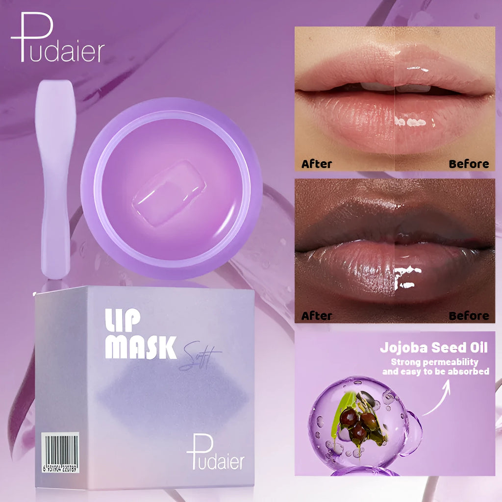 Box containing 10ml exfoliating lip balm and a lip scraper tool for dry lip care