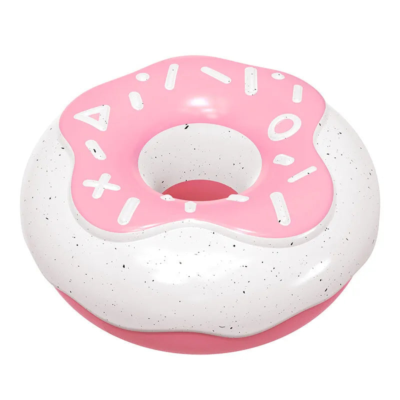 TPR molar teeth cleaning donut dog toy with squeaker in pink, chocolate, and yellow colour options