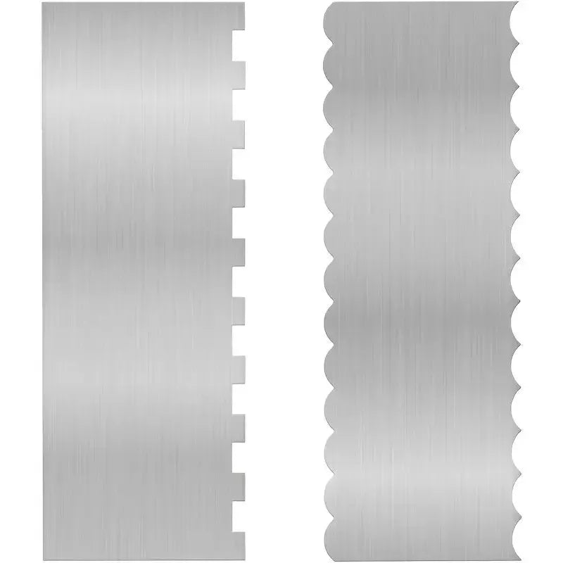 Stainless steel cream scraper cake decorating tool with polygon patterns