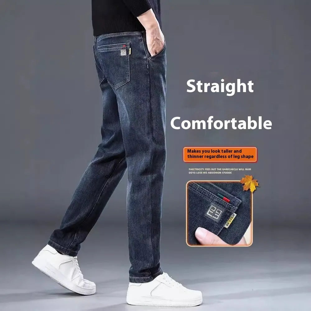 Slim straight casual trousers in blue grey colour with micro elasticity fabric for summer street fashion wear