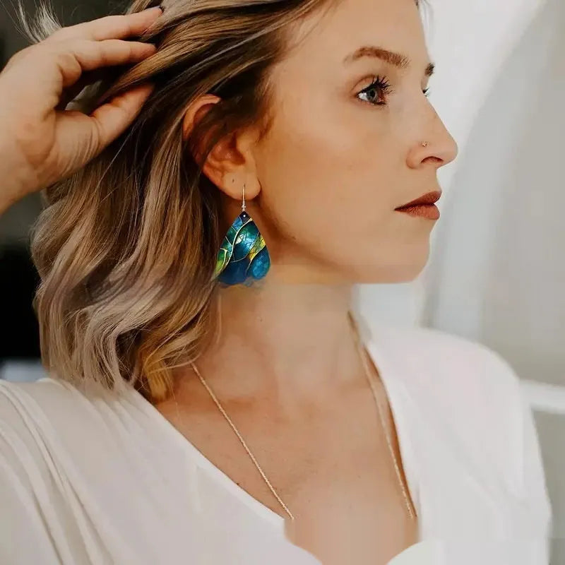 Acrylic flat branch knot drop earrings with personality trendy design in multiple style variations