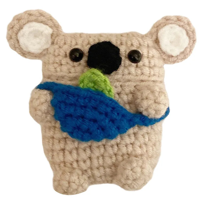 Handmade knitted koala bear backpack cover for AirPods charging case protection