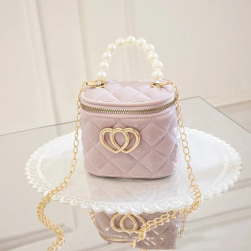 Women's PVC bucket gel bag with heart pattern in various colours