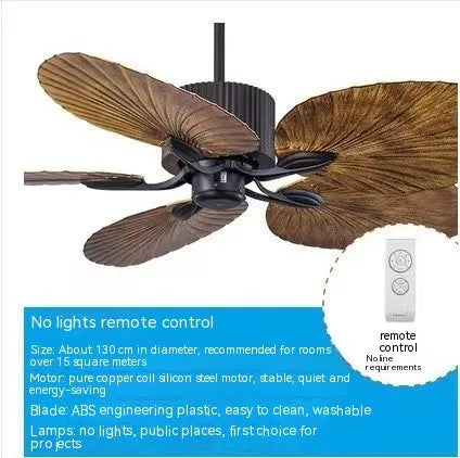 52-inch retro ceiling fan light with wooden blades and integrated lighting for living rooms