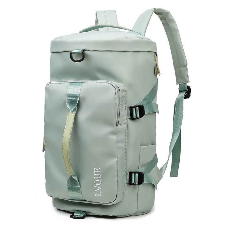 Waterproof nylon gym backpack with separate shoe compartment and combination lock in multiple colour options
