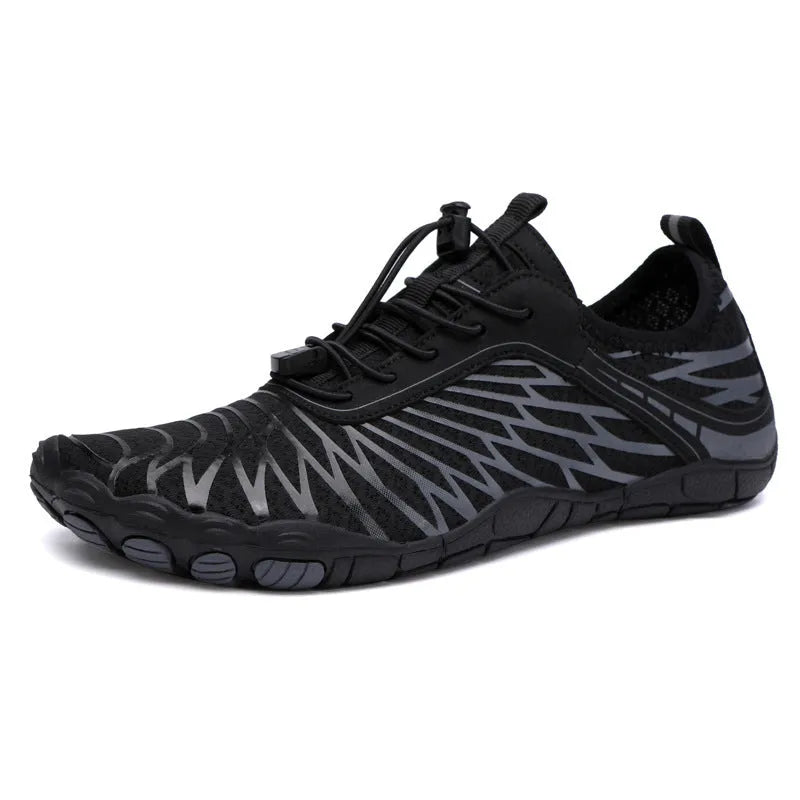White lace-up casual sports shoes with a breathable inner and textured non-slip rubber outsole.